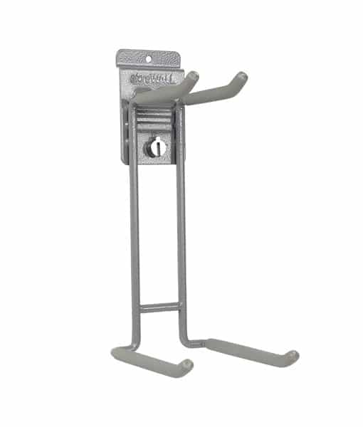 How does the ski hook contribute to space-saving in storage areas?