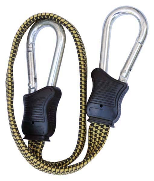 How long can the bungee cord extend with clips?
