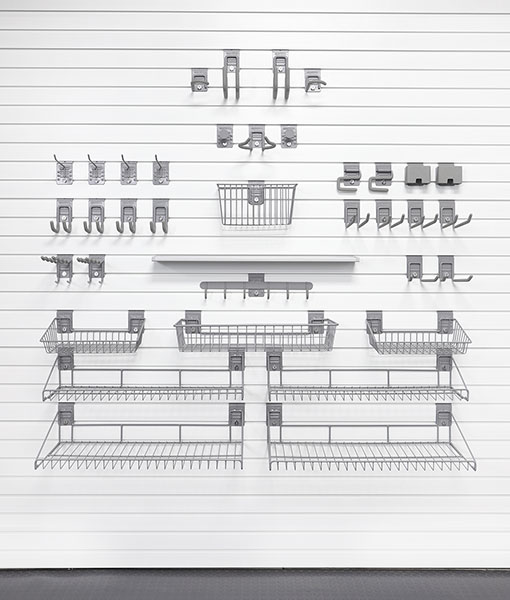Where can I find more information about the garage storage hooks and accessories?